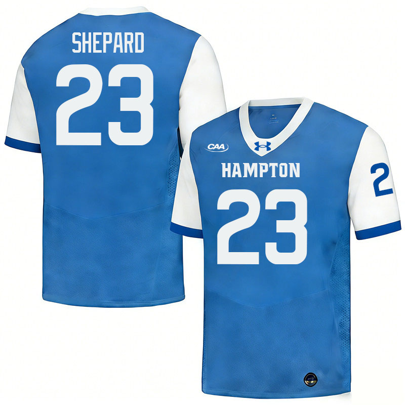Hampton Pirates #23 Donovan Shepard College Football Jerseys,Uniforms-Blue